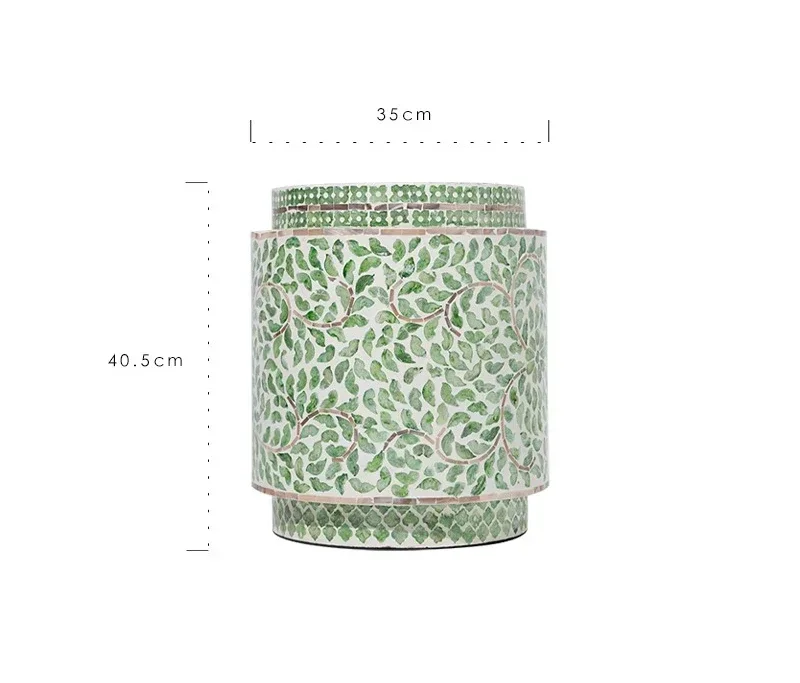 Drum stool Nanyang wind spring green indigo blue and white multi-purpose shoe changing stool