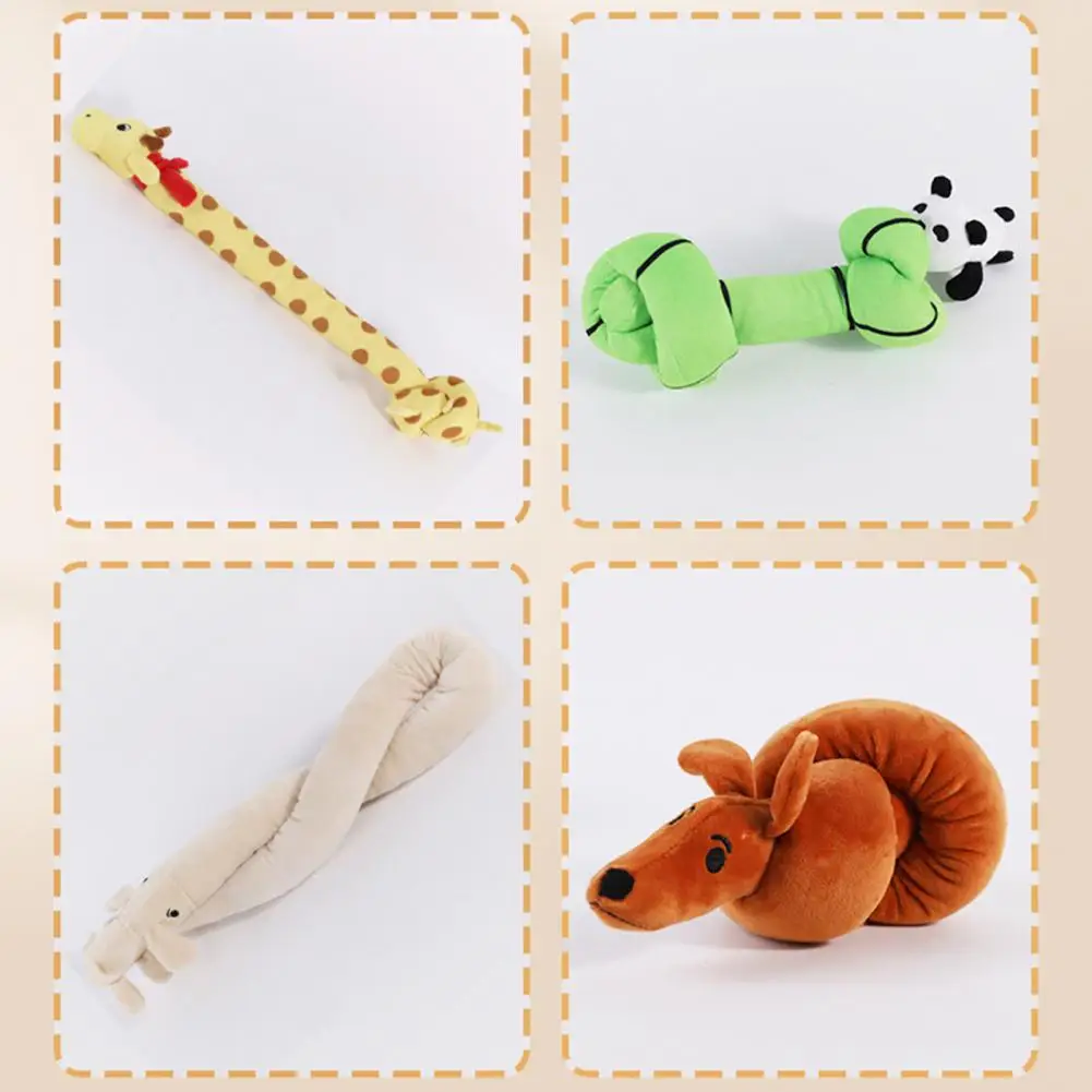 Durable Squeaky Dog Toys Plush Squeaky Dog Toy Long Strip Stuffed Chew Toy Tug-of-war Plaything for Small to Medium for Small