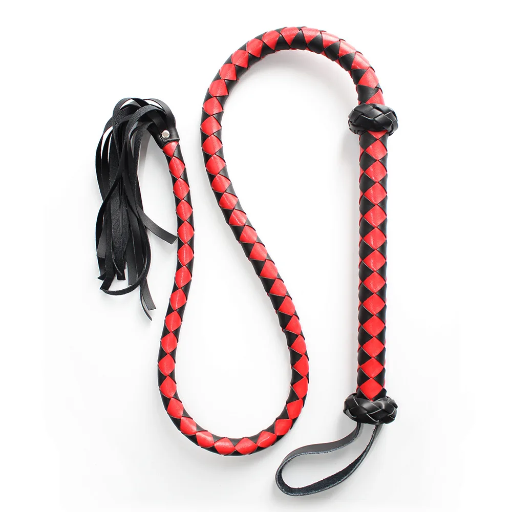 Professional Braided Leather Snake Whip BDSM Bondage Bullwhip Spanking Paddle Slave Role Play Gear Adult Sex Toy for Women Men view 4