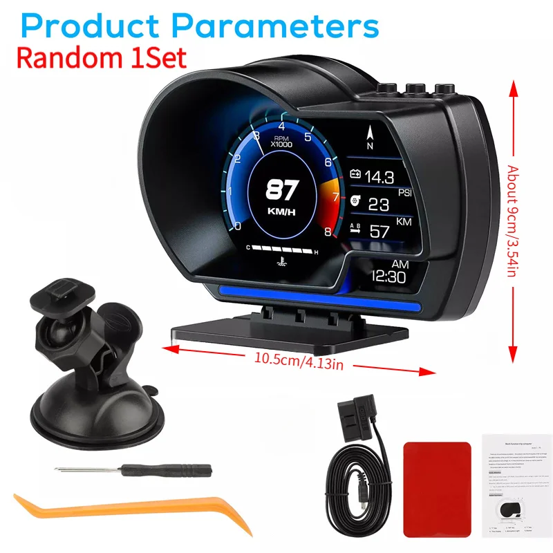 Universal OBD2&GPS Double Systems Meter Speedometer Head Up Display Muti-function Gauge Water Temp Turbo Car Accessories HUD P6.