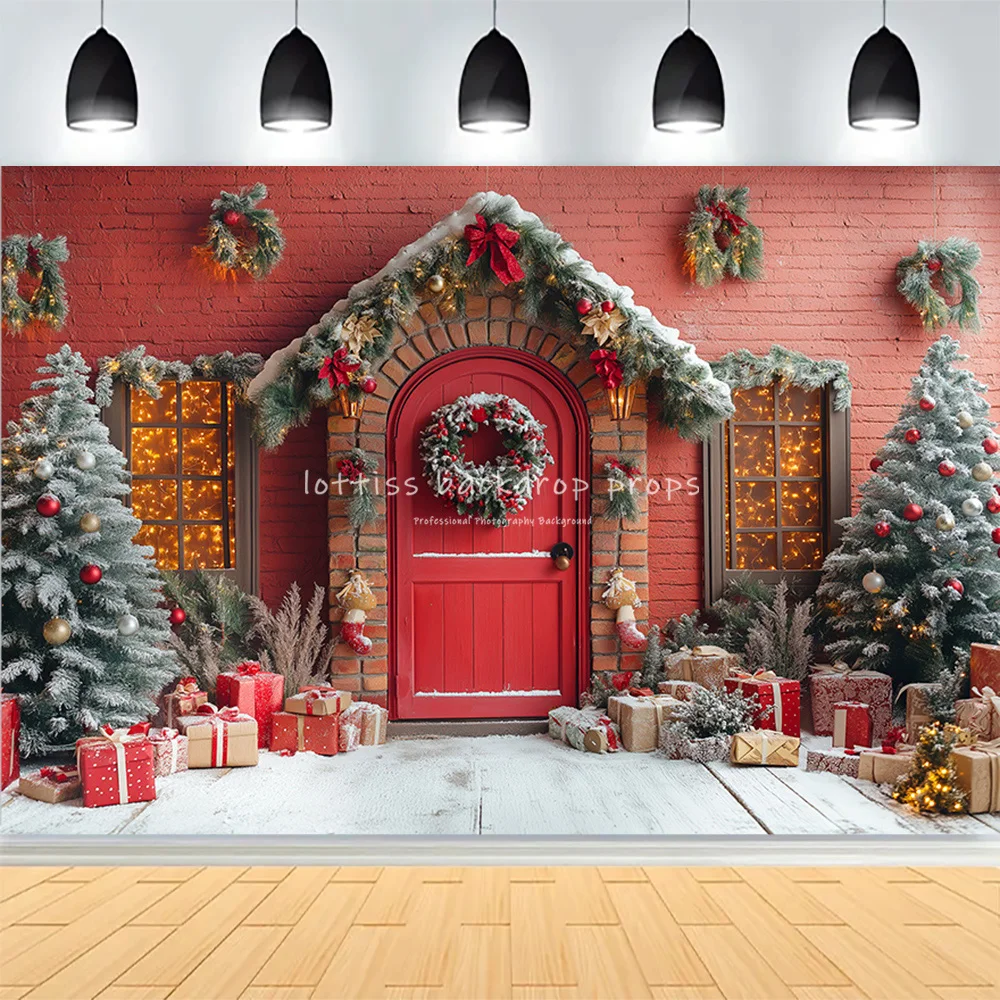 Winter Christmas Wonderland Festive Windows Photography Background Snowflakes Tree Birthday Party Backdrops AZ-06