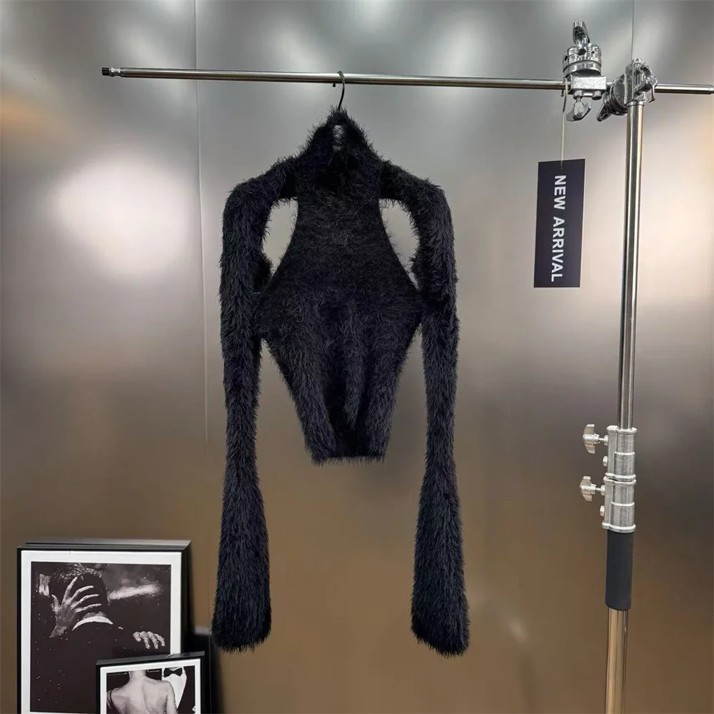 

2025 Women's Fashion Knit Shirt, Stretch Corset, Hollow Out, Sexy Women's T-shirt, Y2K New Fashion, High-Quality Pullover bra