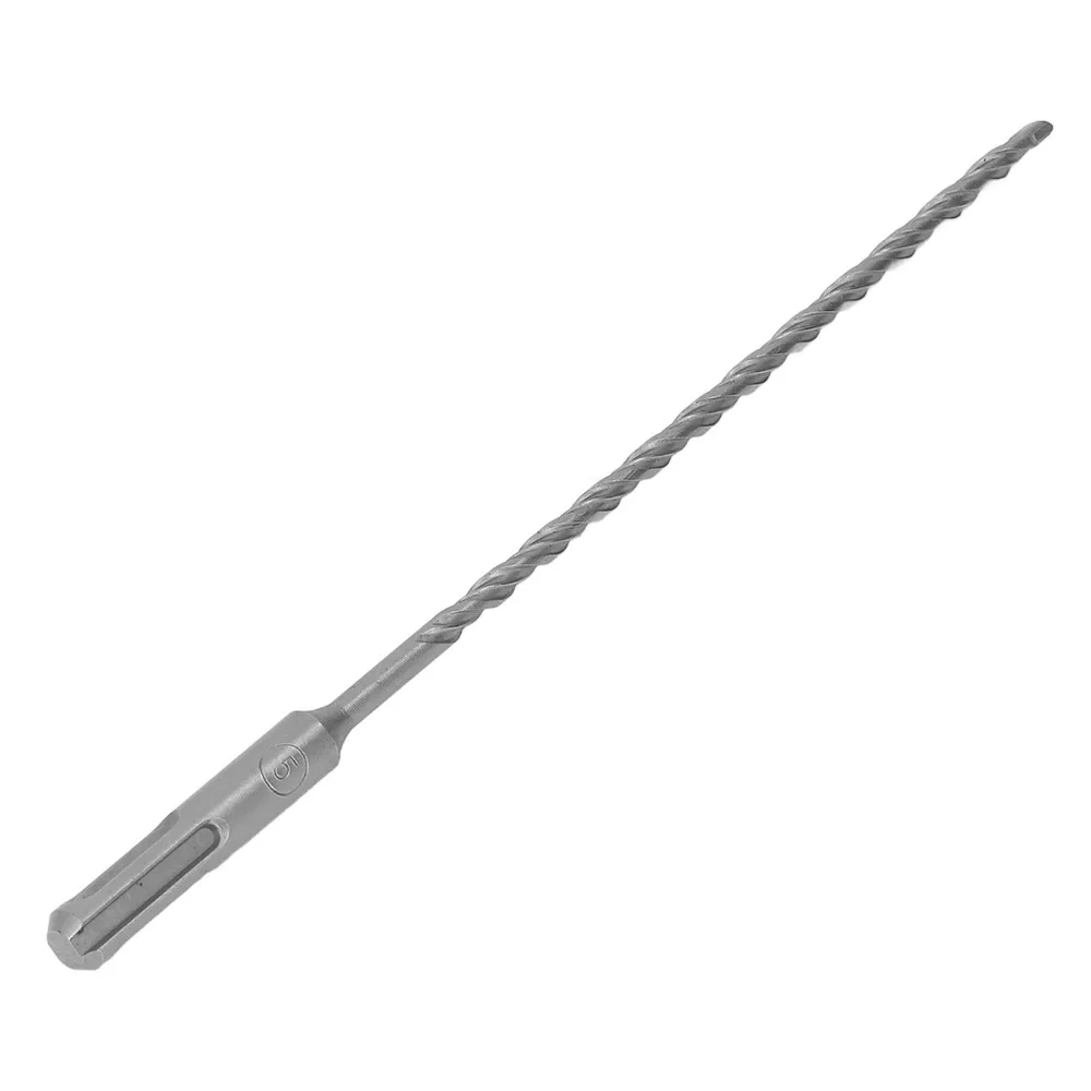 5pcs Carbide Tip Impact Drill Bits Cross-Type Double Thread 210mm Length Concrete Drill Bit Kit Double Flute Spiral