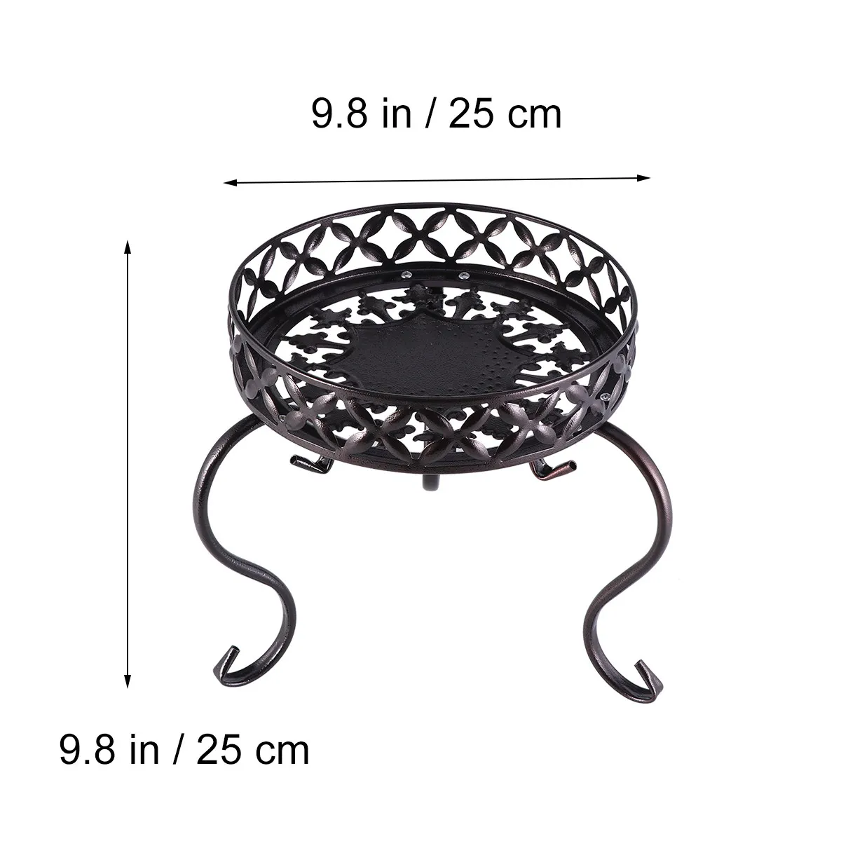 Small Metal Plant Stand Mini Single Tier Flower Pot Shelf Lightweight Decorative Holder for Home Office
