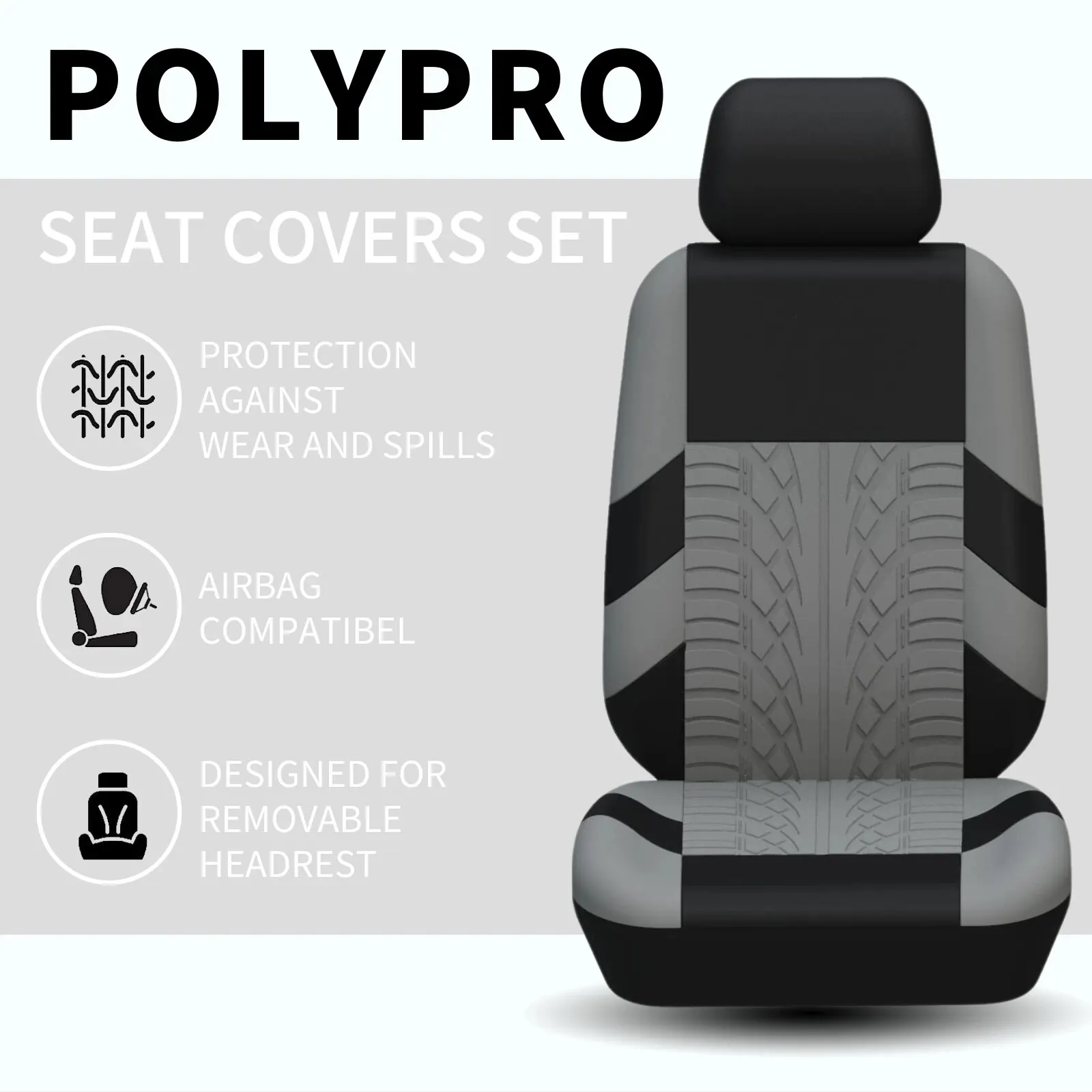 Car Seat Covers Full Set Front Split Rear Bench For Car Universal Cloth SUV Sedan Van Automotive Interior Covers image 5