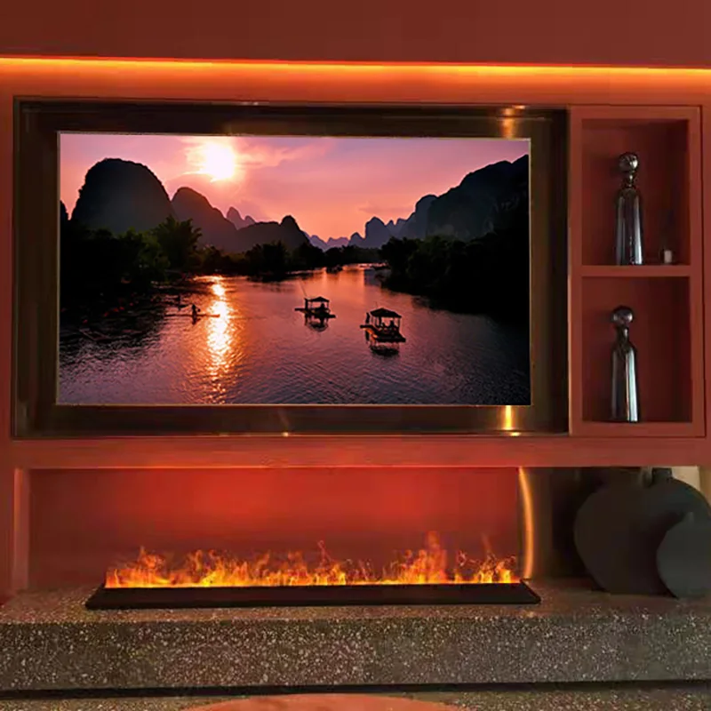 3D atomized water vapor electric fireplace, smart water vapor LED flame TV decoration, Customized humidifier fireplace