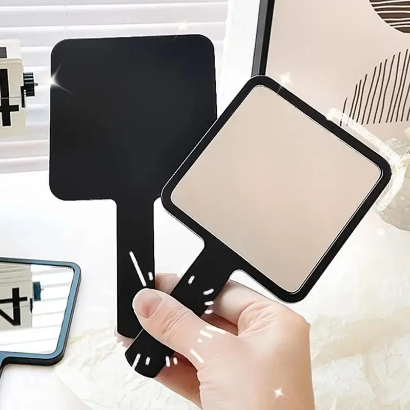 1-3pcs Handheld Makeup Mirror Square Makeup Vanity Mirror With Handle Hand Mirror SPA Salon Compact Mirrors