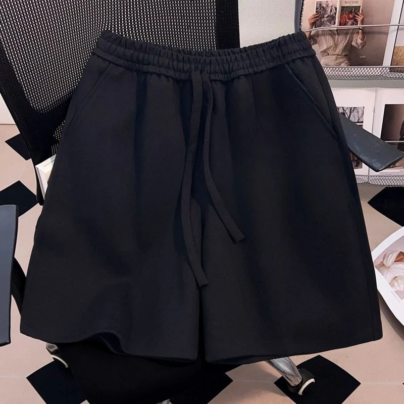 

Solid color sports fashion straight tube men's street minimalist style autumn casual shorts