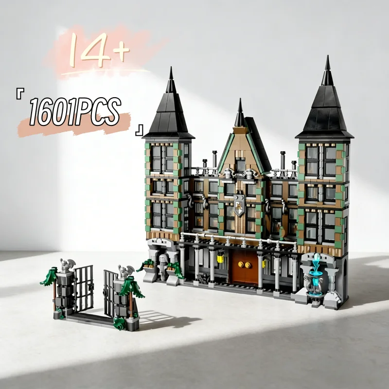 

Новый классический конструктор Malfoy Bricks из 1601 детали: модель особняка MOC 76453 для домашнего декора, модульный набор для вечеринок и подарков на день рождения