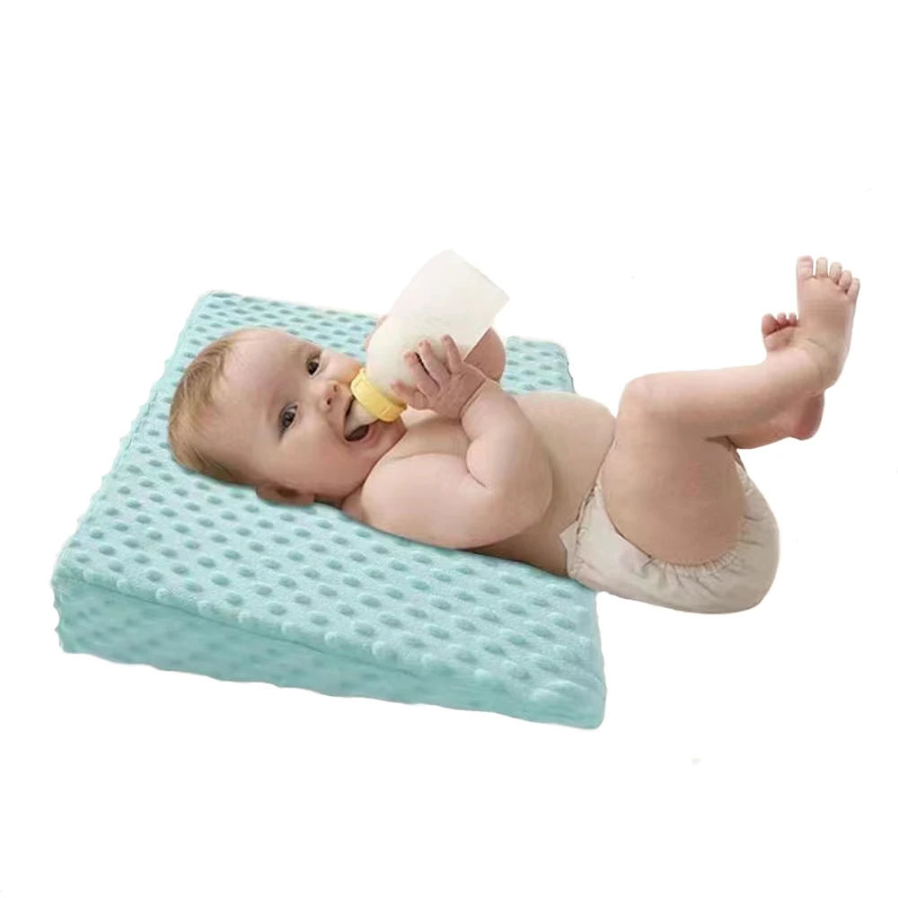 Bantal Tempat Tidur Wedge Bayi, dengan Atasan Busa Memori Bayi Anti Vomit Bantal Miring, Penopang Tubuh Bayi Anti Muntah