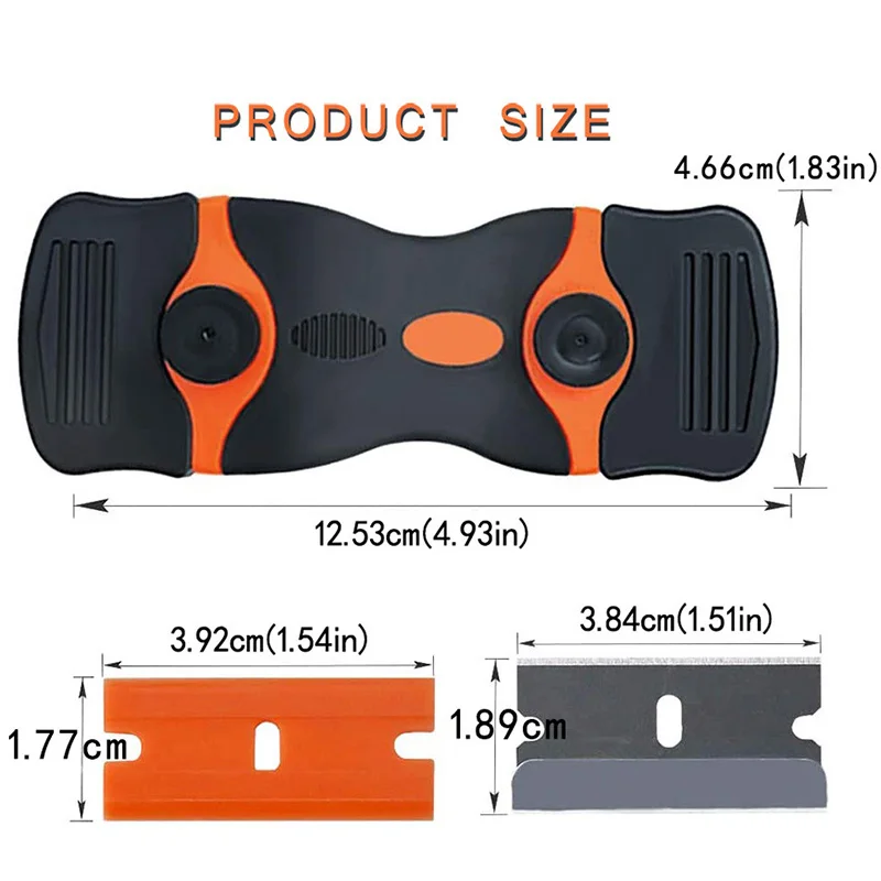 Double-Sided Scraper With Plastic Handle Blade Combination Portable And Replaceable Multifunctional Double-Sided Scraper Tool