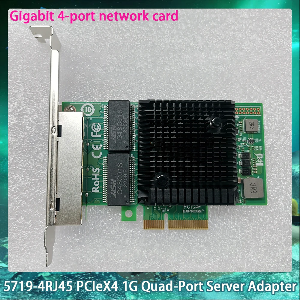 

For Broadcom 5719 5719-4RJ45 PCIeX4 1G Quad-Port Server Adapter PCI-E X4 Gigabit 4-port network card NIC High Quality Fast Ship