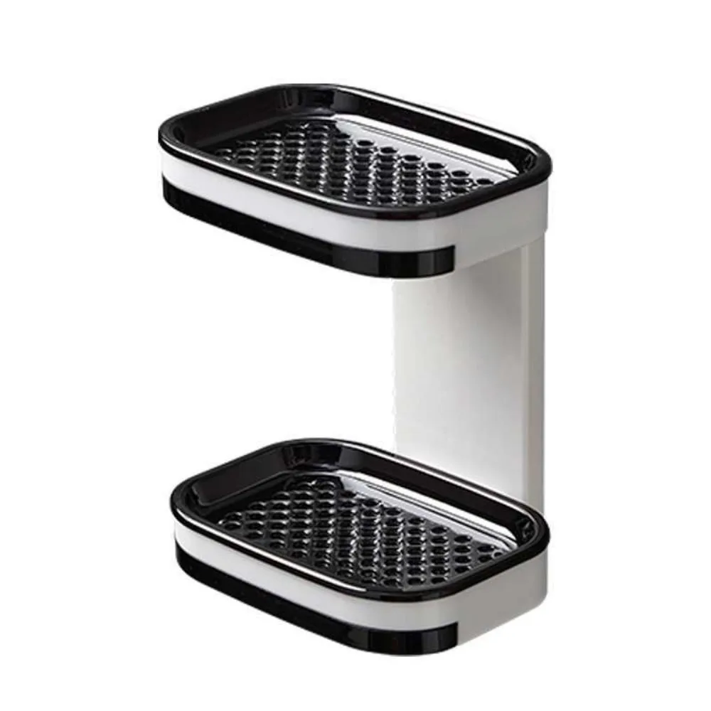 

1/2 Layer Wall-mounted Soap Dish Self Adhesive Punch-Free Soap Storage Rack Drainage Waterproof Bathroom Soap Tray Restaurant