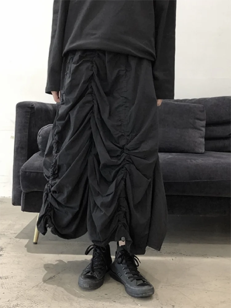 

Women's Skirt Summer New Black Simple Dark Pleats Design Fashion Popular Plus Size Skirt
