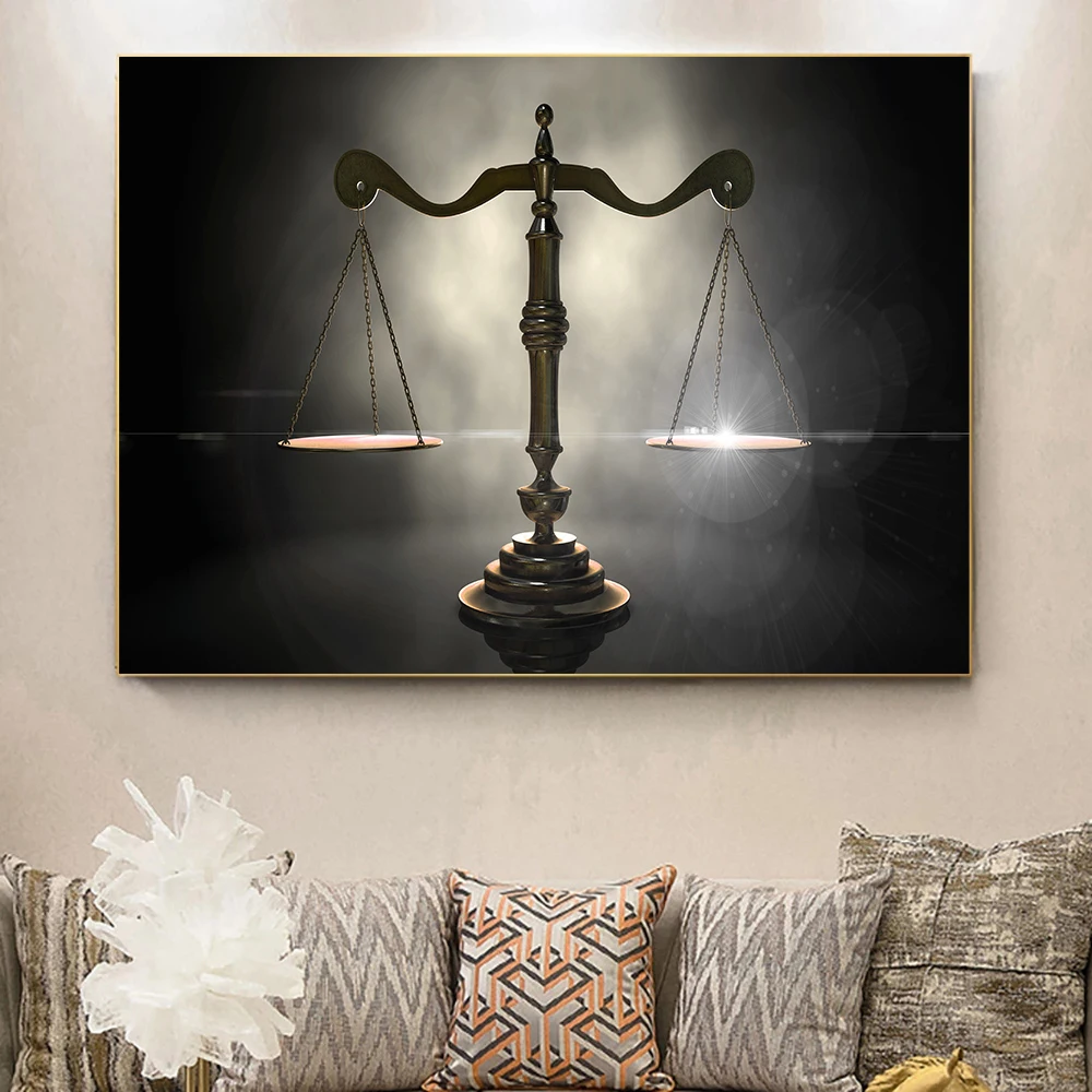 Vintage Balance Adalet Justice and Law Concept Canvas Painting Themis Posters Prints Wall Art for Living Room Home Decor Quadro