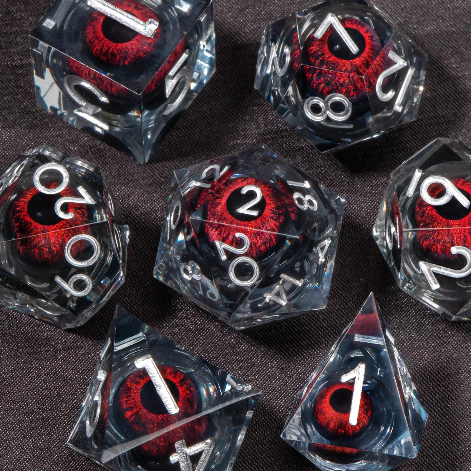 DND Liquid Core D & D dobbelstenen set, scherpe rand hars kerker en Dragon dobbelstenen, rollenspel, RPG D en D20, D12, D10, D8, D6, D4