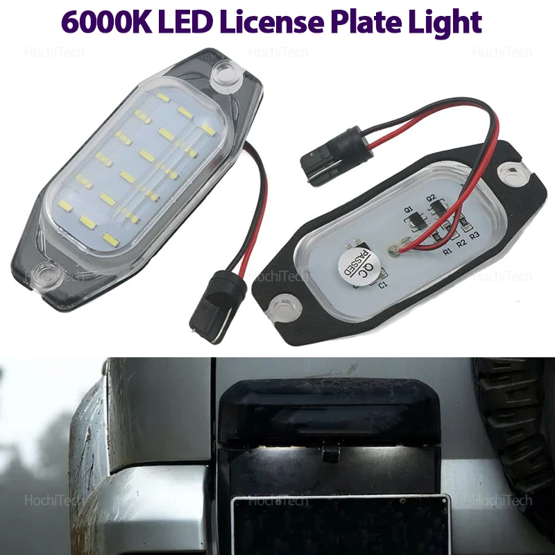 

2PCS Durable White Canbus Rear License Plate Tag Lights LED for Toyota Prado 2010-2016 FJ Cruiser for Lexus LX450 1996-1998