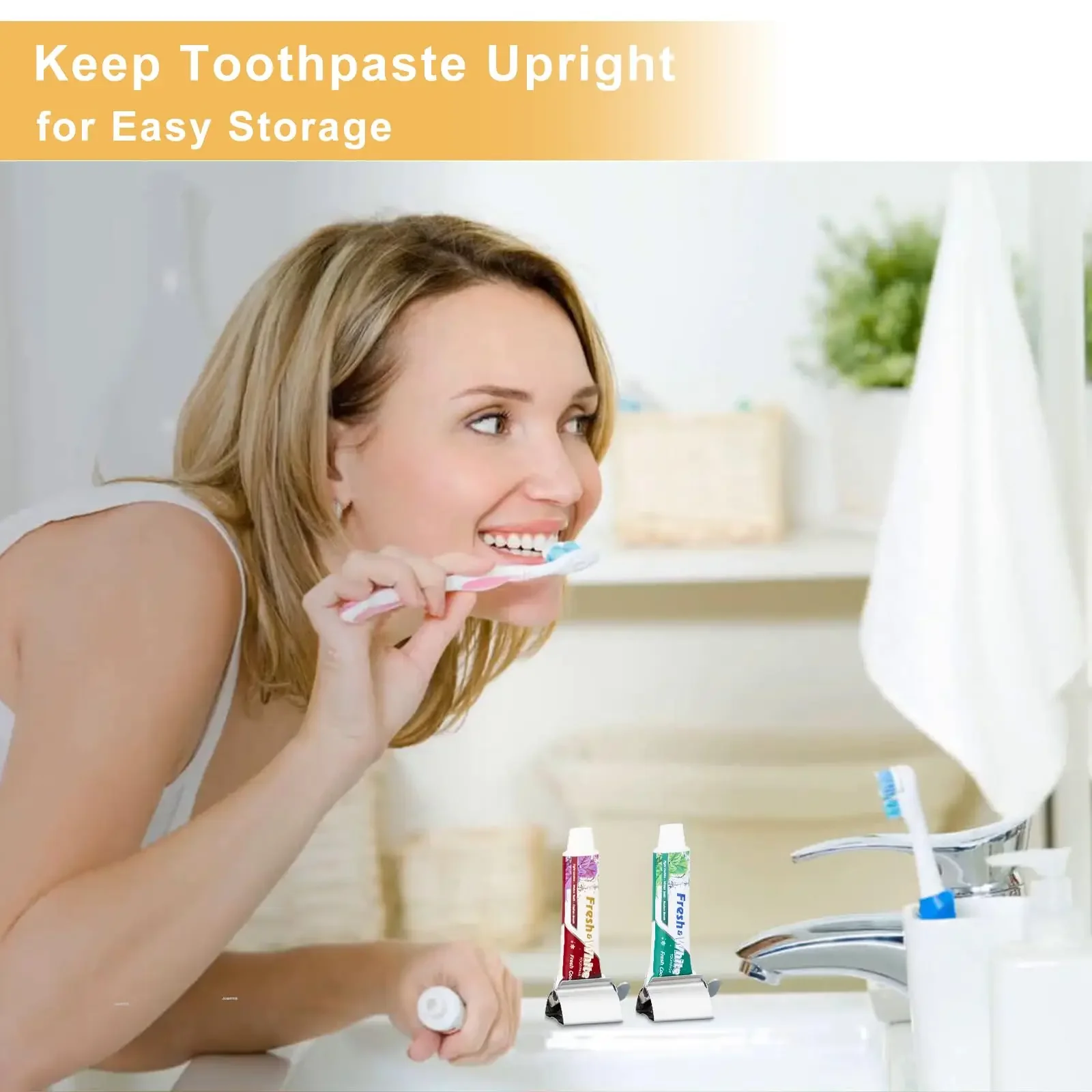 1pc Home Toothpaste Squeezer Stainless Steel Toothpaste Dispenser Simple and Practical Puts an end to Waste Bathroom Accessories
