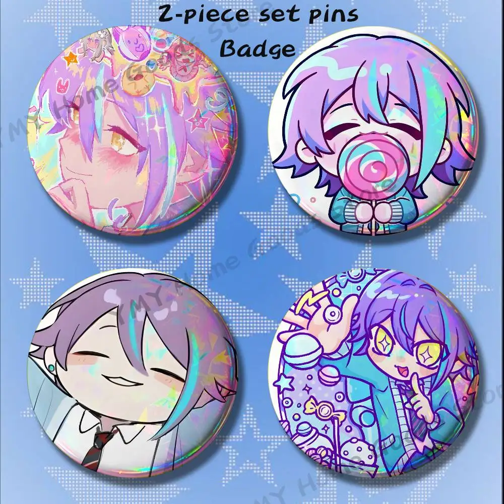 Pjsekai Rui K-Kamishiro Brooches for Backpack Accessories 25 32 44 58 75mm Round 2-piece set Free Mix