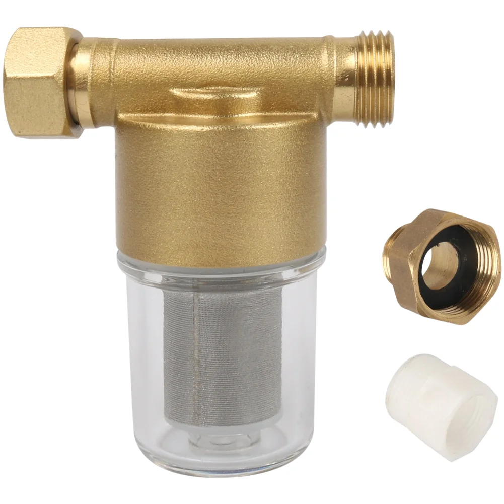 Brass Sediment Filter with Leak Proof Design for RV Washing Machine Shower Dishwasher Heater and Portable Camping Water Systems