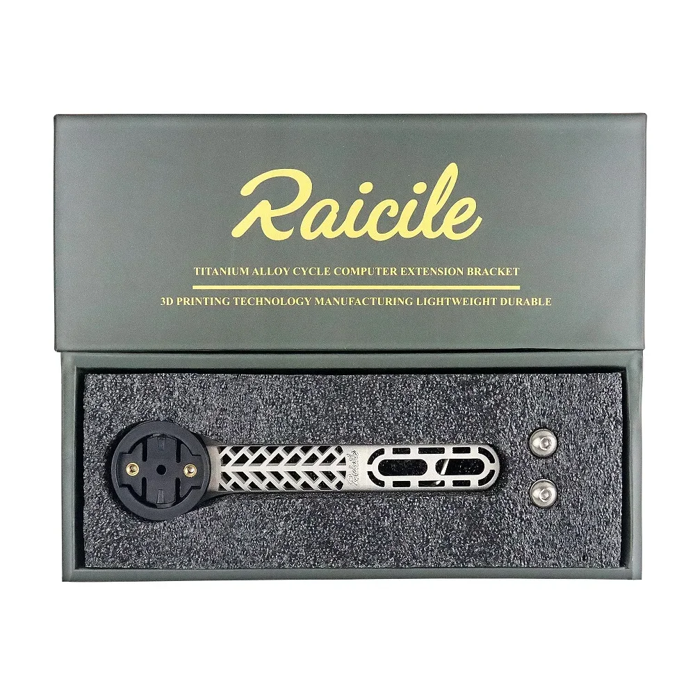 Raicile-Titanium Alloy Watch Stand for Road Bikes, Ultra Light, 3D Printed, Wind Breaking Handle, Suitable for Garmin