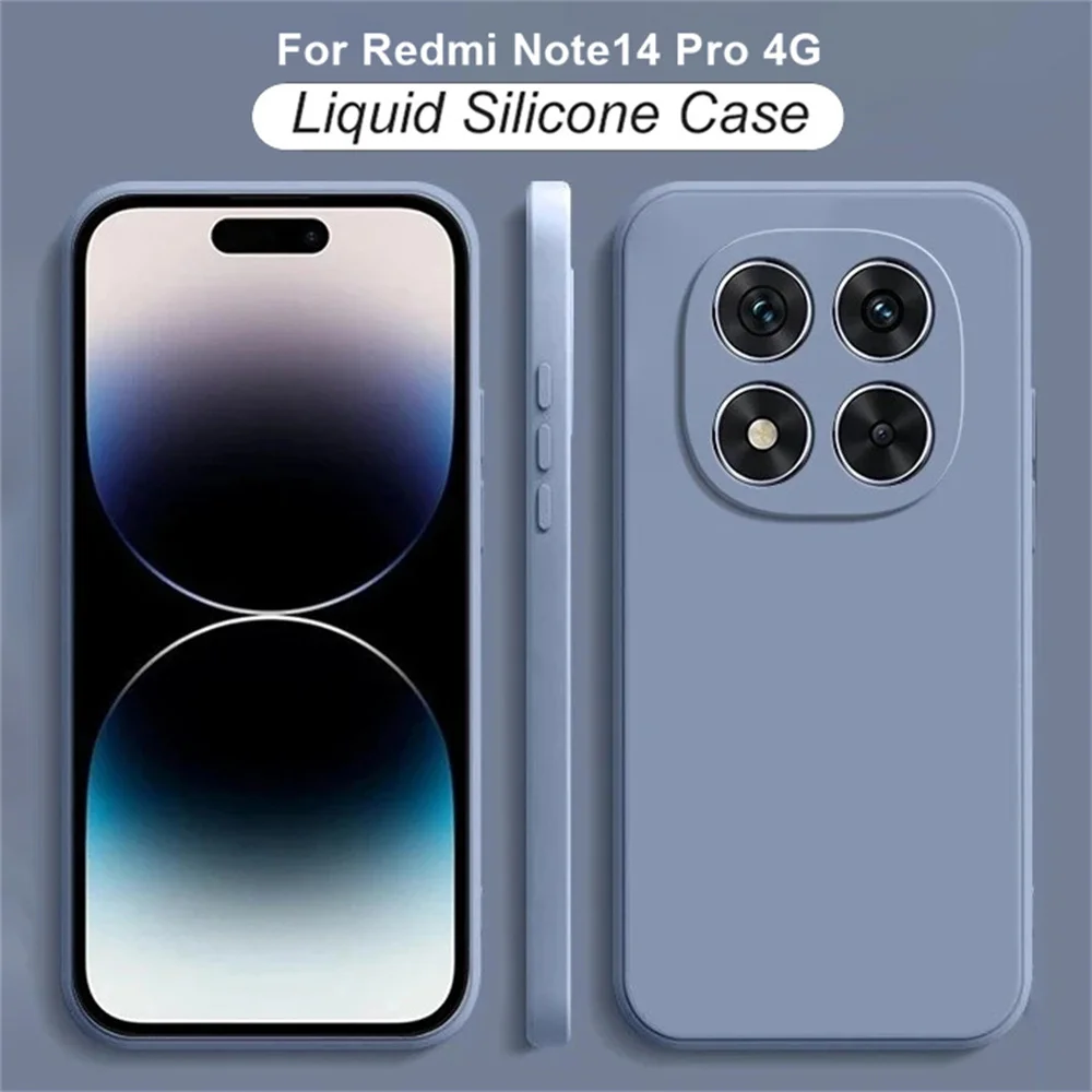 Original Softcase für Xiaomi Redmi Note 14 Pro 4G Flüssiges Silikon Luxuriöse Klassische Redmi Note 14 Pro 4G Stoßfeste Hülle Funda