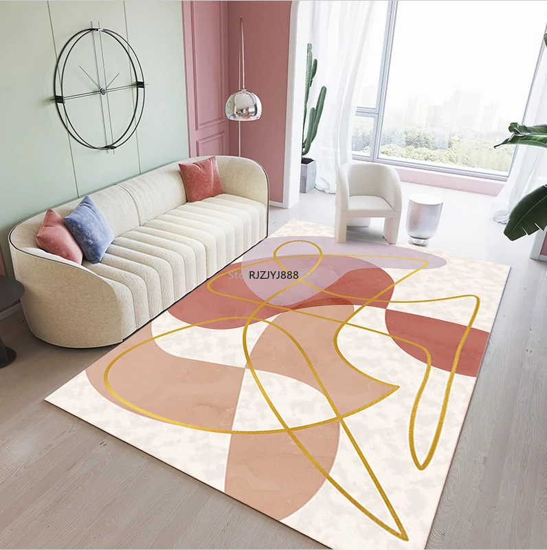 Modern Gold Diamond Velvet Rectangular Living Room Coffee Table Sofa Carpet Bedroom Bedside Entrance Hall Entrance Mat Custom