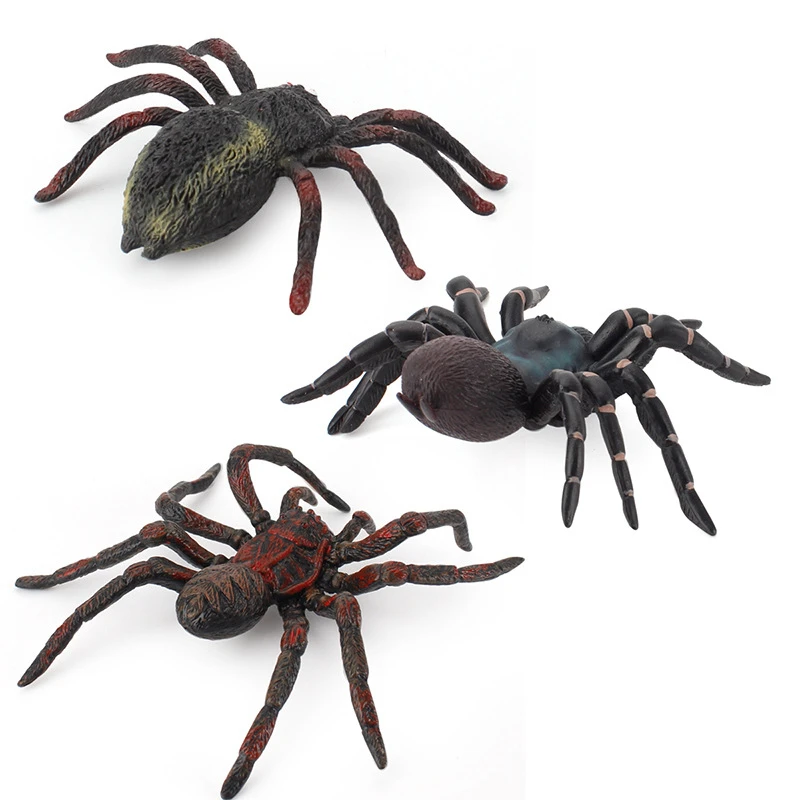 Tricky Toy Artificial Spider Halloween Decoration Simulated Spider Model Realistic Plastic Spider Figurines Kid Novelty Toy Gift