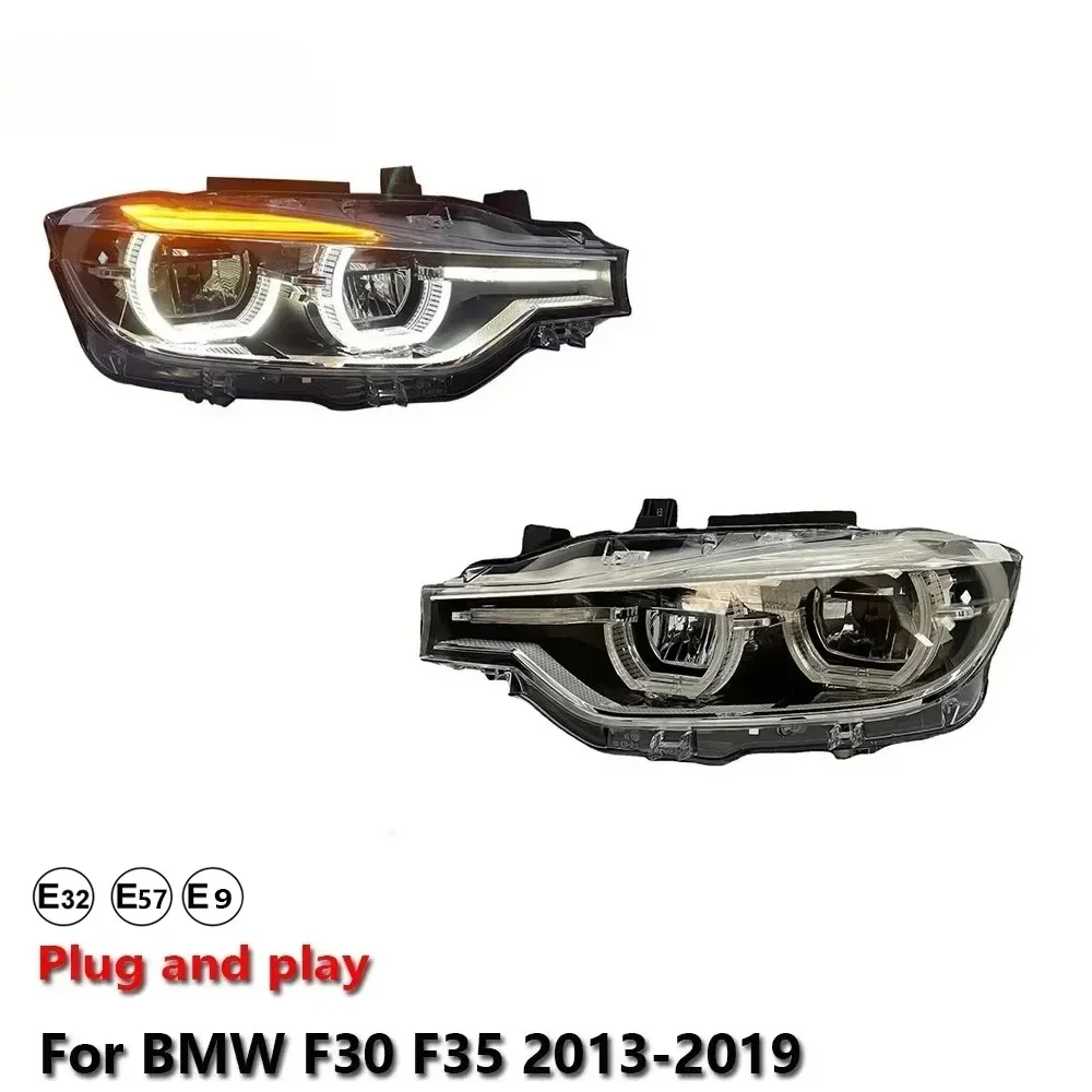 KQX Car Accessories Lamp Headlight Light For BMW F30 F35 2013-2019 DRL Projector Front Headlamp Brake Turn Signal Lamp Plug And