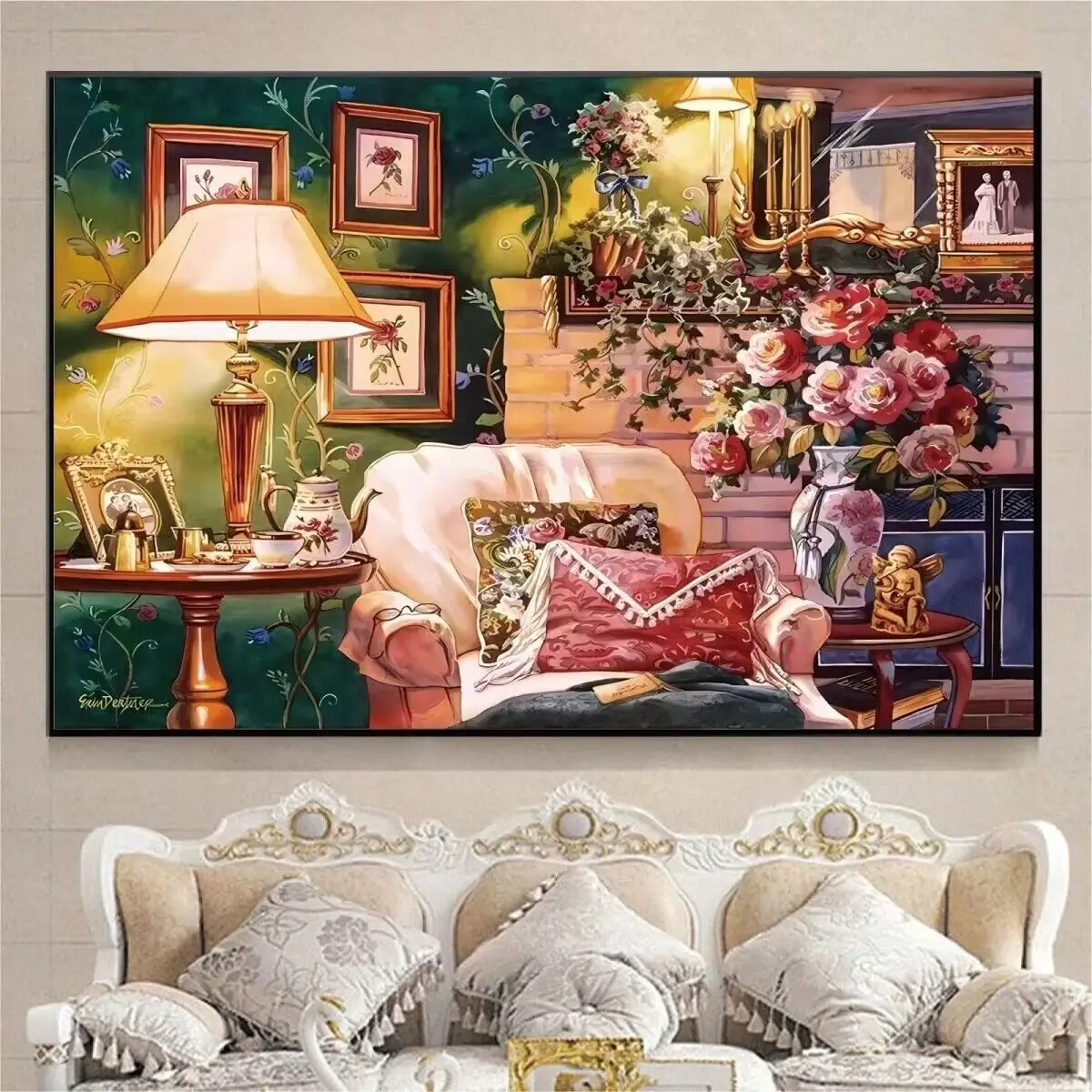 16CT 50X70CM,9ct 120x87cm Embroidery DIY Chinese Style Printed Kits Cross Stitch Needlework Set Home Decor Crafts