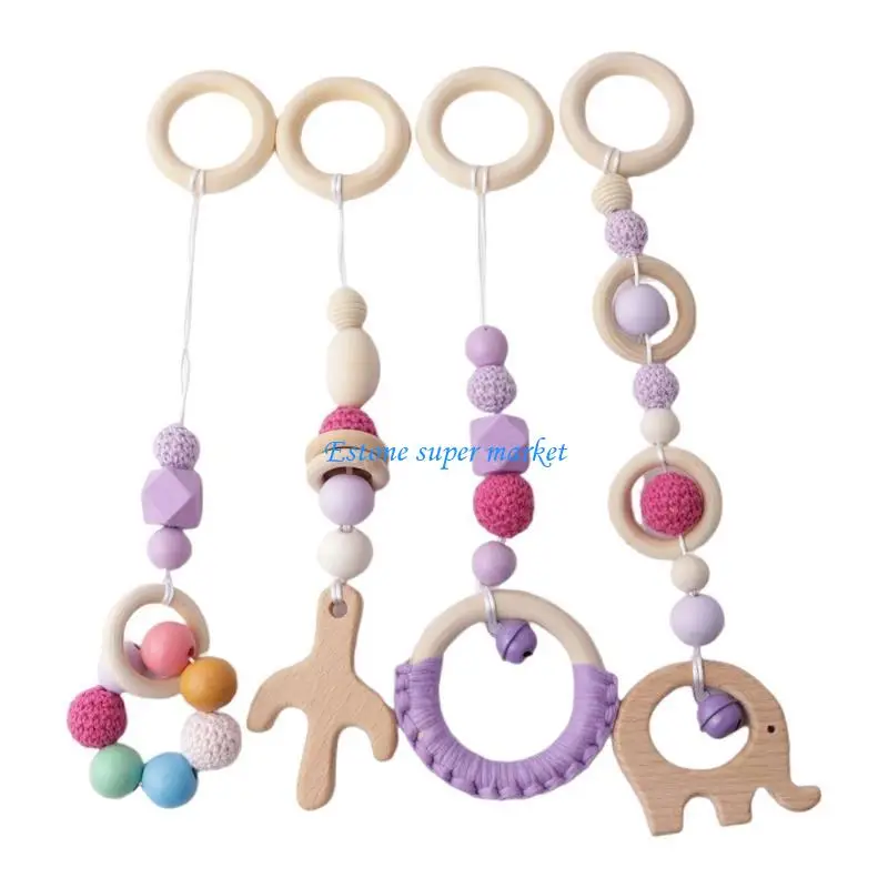 

090B 4Pcs/Set Baby Sensory for Play Gym Frame Activity Fitness Rack Hanging Pend
