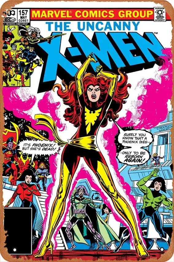 Vintage Tin Signs The Uncanny X-Men Issue 157 Poster Dark Phoenix Gladiator Metal Signs Poster Wall Decor Design for Cafes Bar P