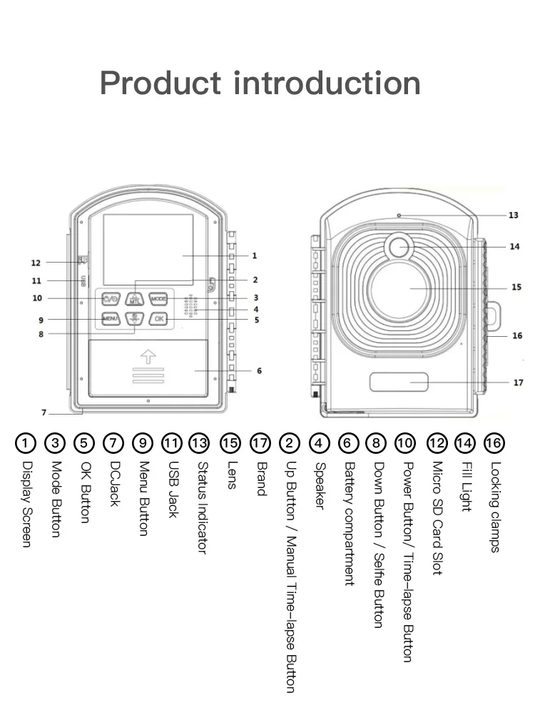 TL2300 Time-lapse Camera 2.4 "TFT LCD Low Light Digital Time-lapse Camera Full Color 1080P HD videoregistratore Timer Camera