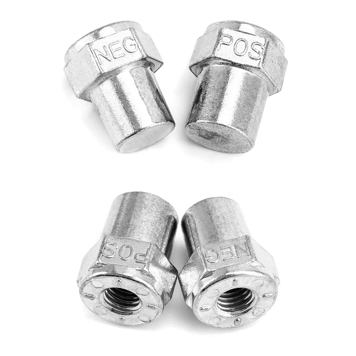 A93Z Car Positive Negative Battery Post Terminal, 2 Pair Zinc Alloy Battery Adapter, 3/8 Female Stud Adapter