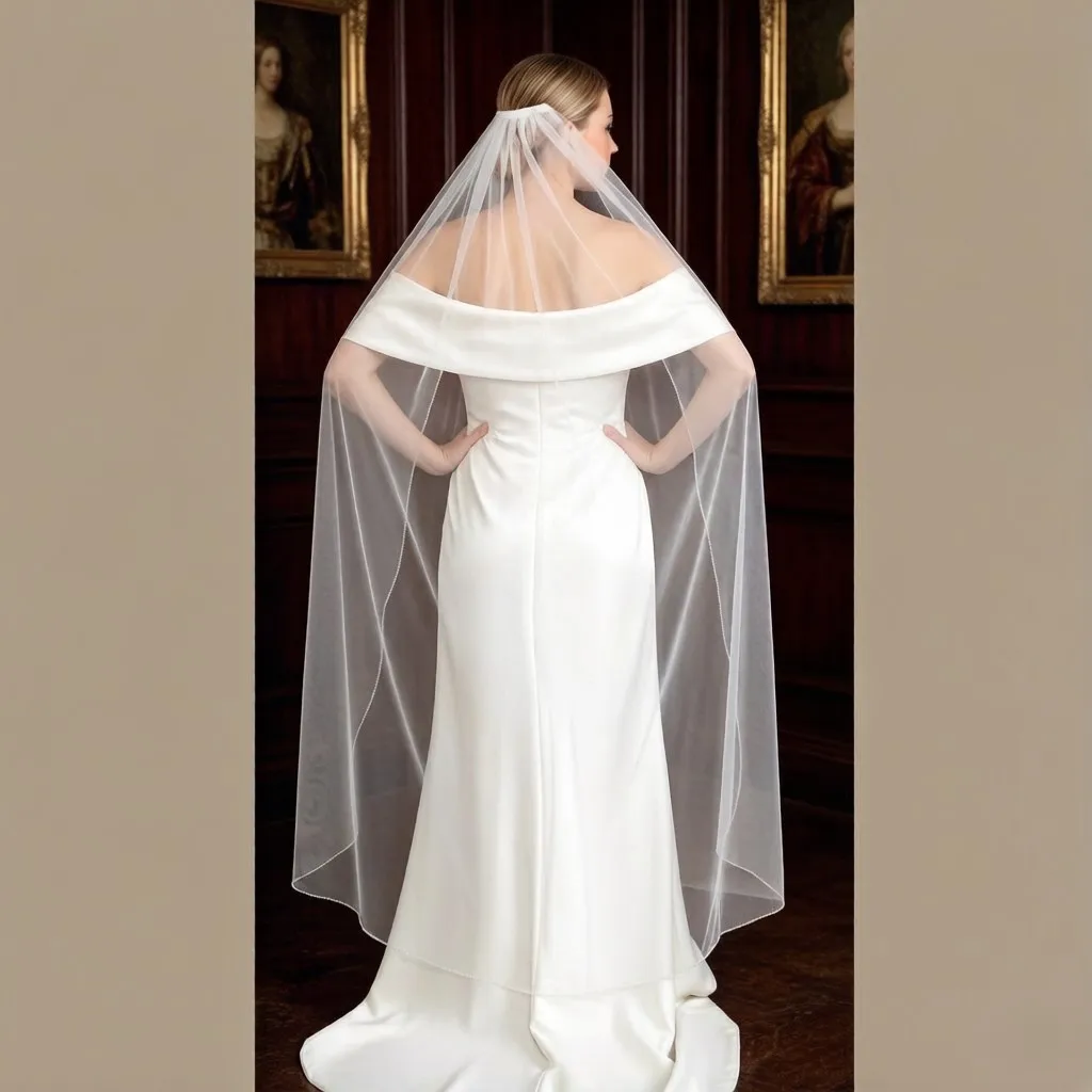 1Layer Soft Tulle Wedding Veil Crystal Minimalist Beaded Edge Bridal Veil Whit Comb Multiple styles available Hair Accessory G34