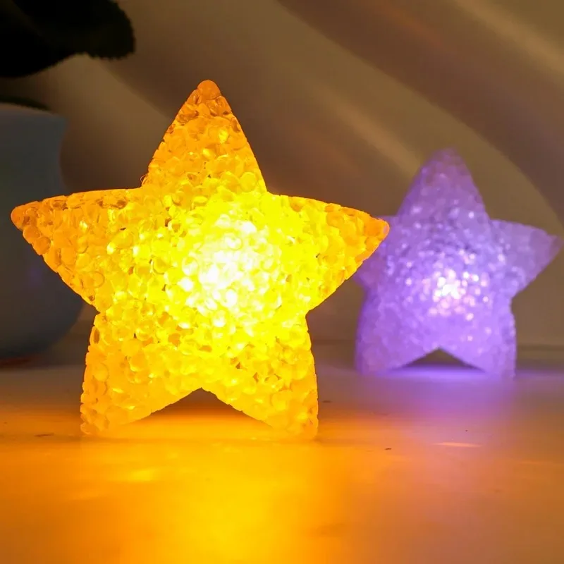 Cute Acrylic Star Shaped Night Light Star Handheld LED Light Anti-slip Band Light Lamp for Dance Performance Stage Photo Prop