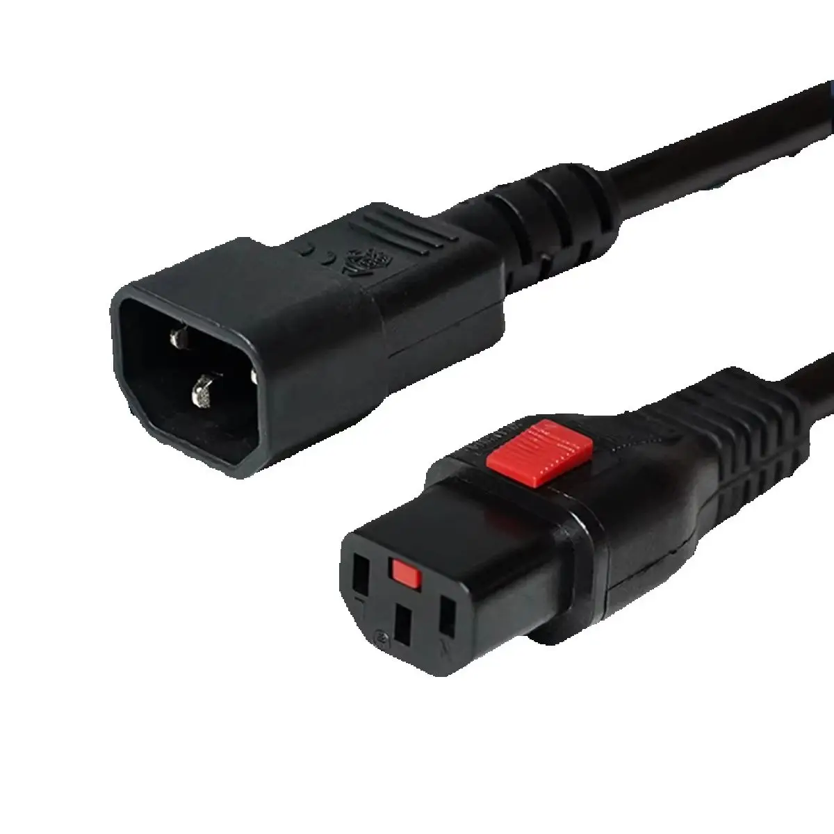 Towe IEC C14 Male to Locking IEC C13 Female Power Extension Cord Cable 10A 250V for PDU Server UPS Network Rack Equipment