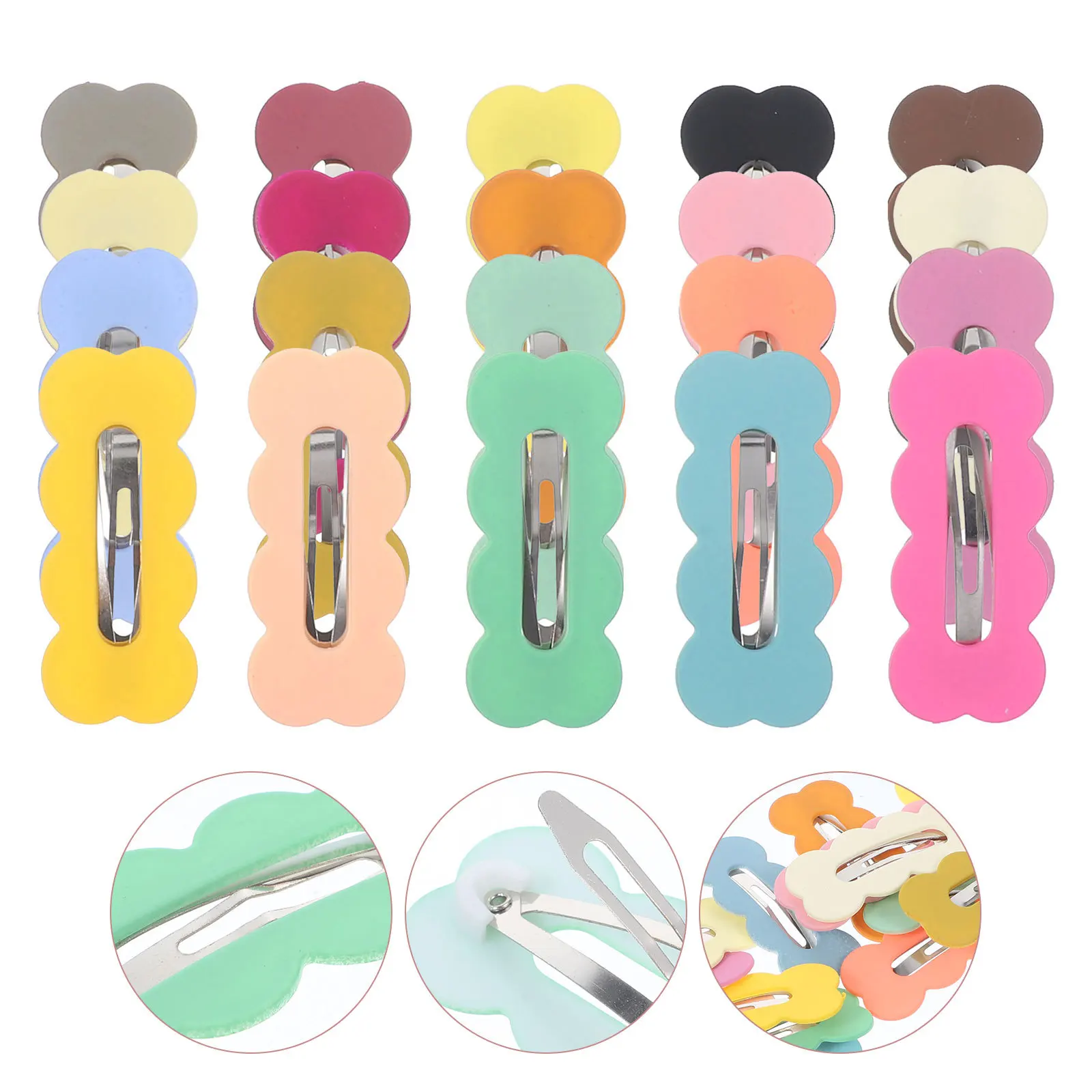 

30Pcs Metal Hair Clips Candy Color Accessories for Girls Women Role Playing Hair Clips Small Barrettes Small Hairpin