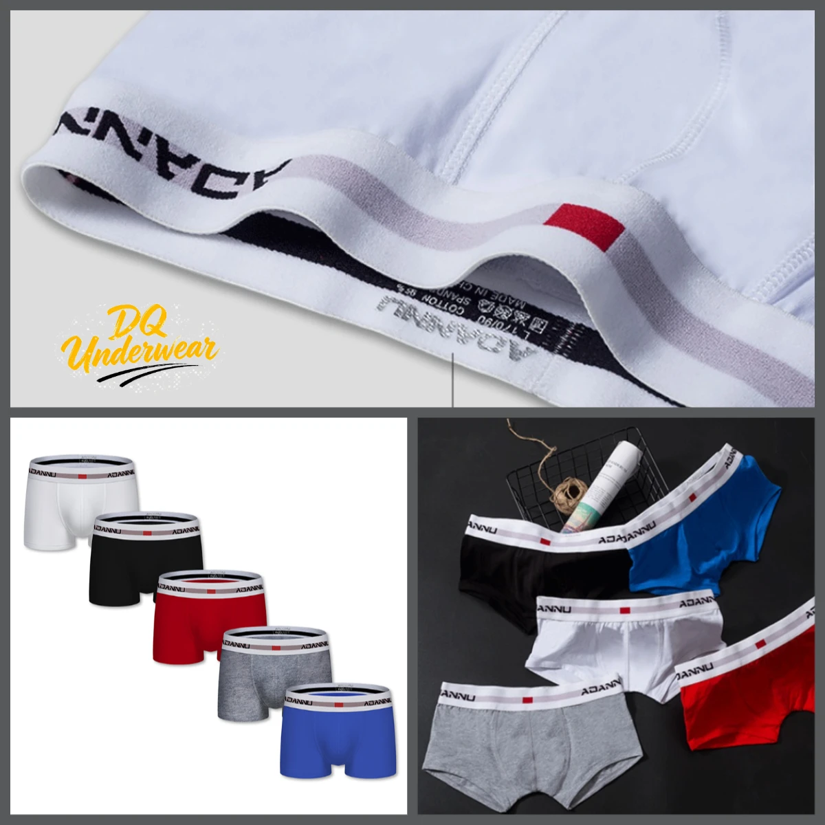 1PCS Classic Sport Style Mens Trunks Contrast Logo Waist Solid Multi Color Stretch Comfort Daily Underpants AD45