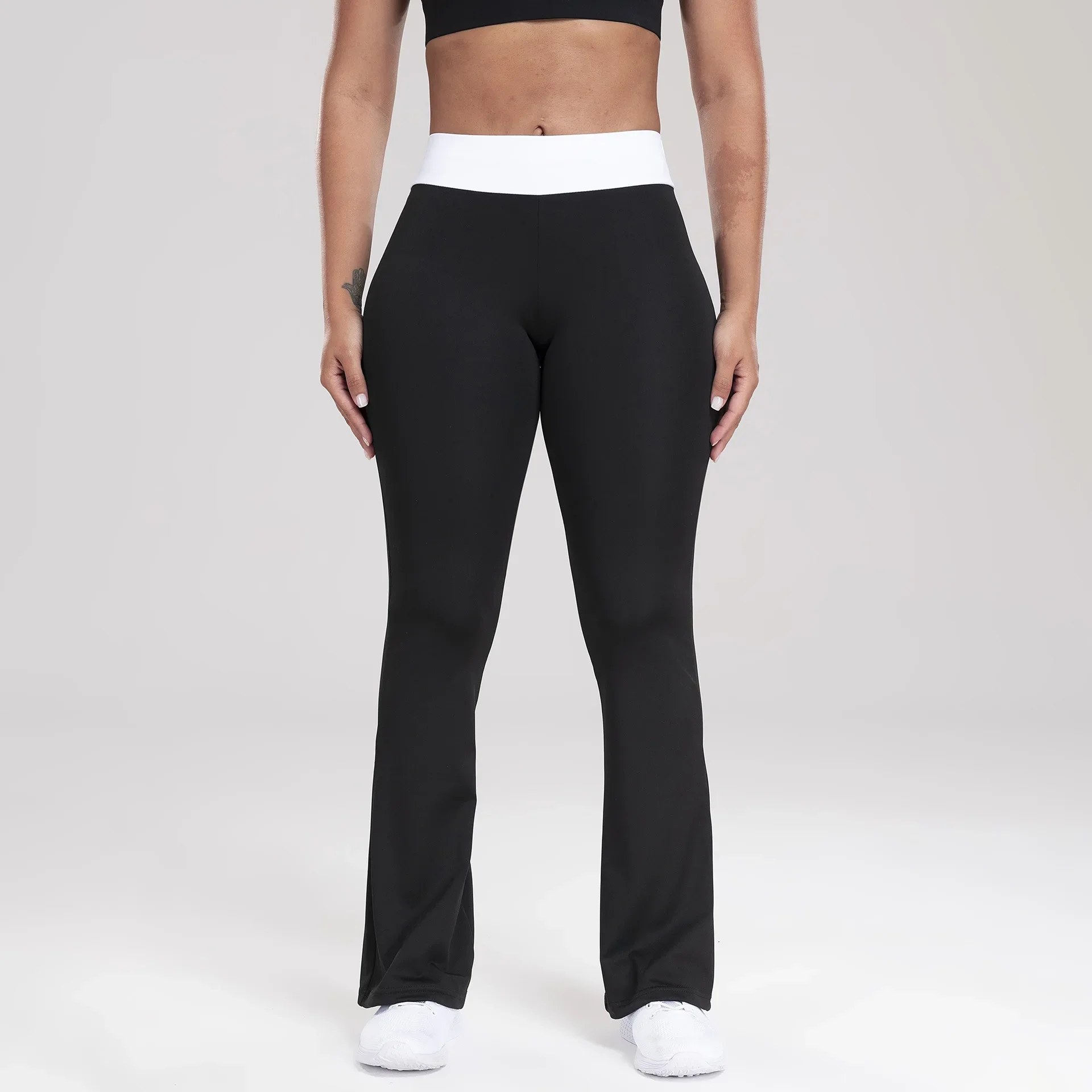 Flared Leggings for Fitness Black Flared Bottom Yoga Pants Workout Running Wide Leg Bottom Sports Pants Push Up Women Gym Tights
