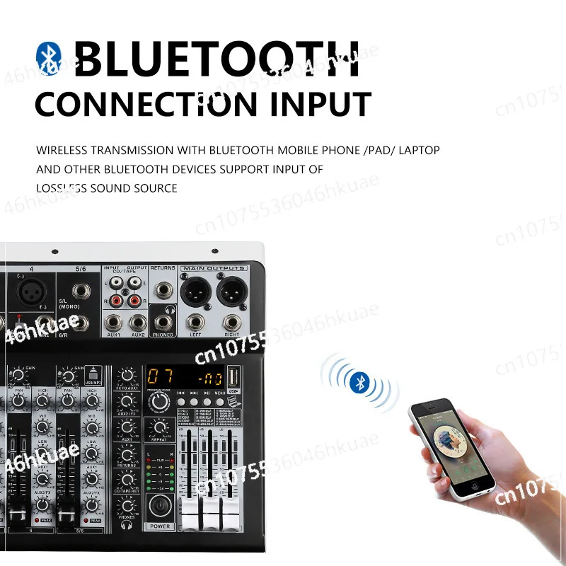 KP6 Small Mixer Mobile Phone Sound Card Computer DSPX Effects Audio Mixer Recording