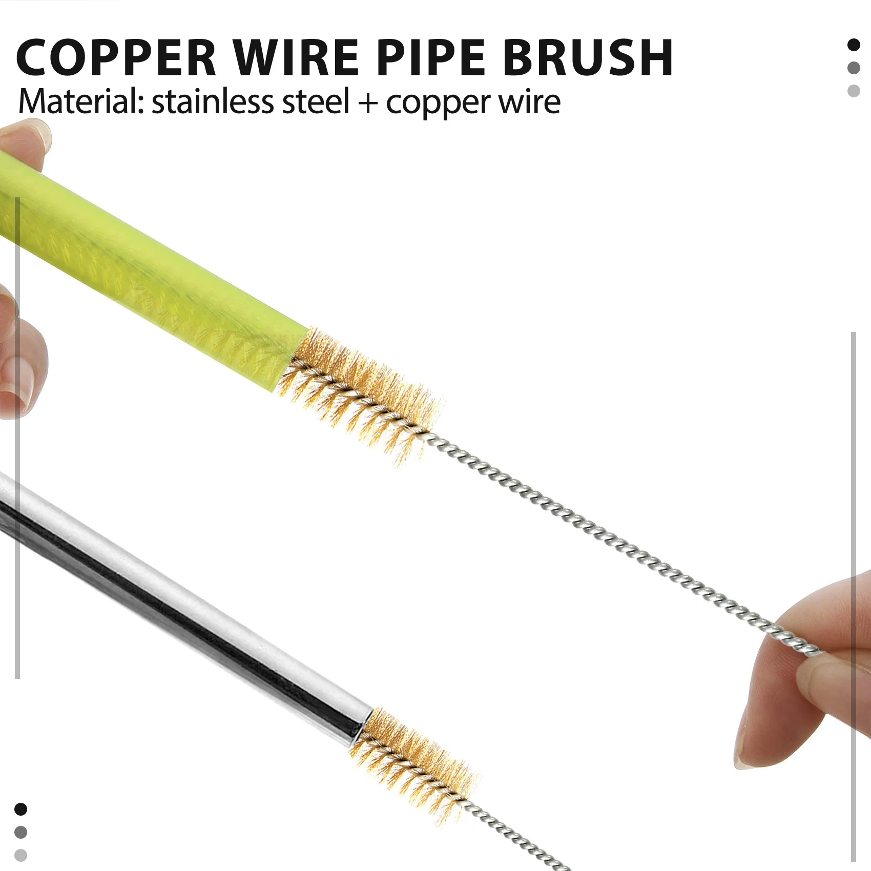 6 Pcs Brass Tube Cleaning Brush Wire Brush Set Cleaning Polishing Tool Brass Wire Brush Set For Pipe Tube Cylinder Bores Cleanin