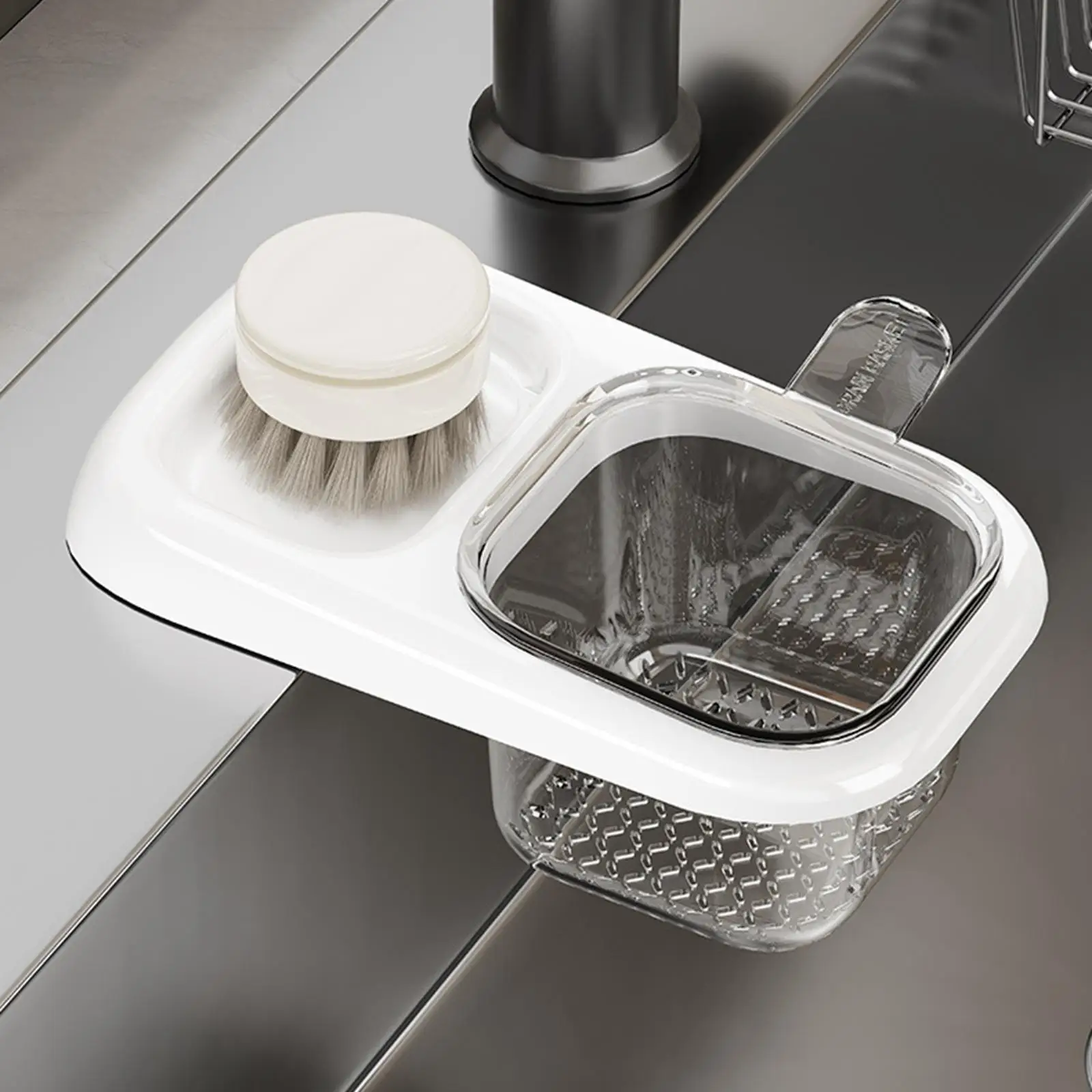Sink Basket Strainer High Density Filter Holes Suction Cup Drain Basket Kitchen Vegetable Washing Rack for Food Waste