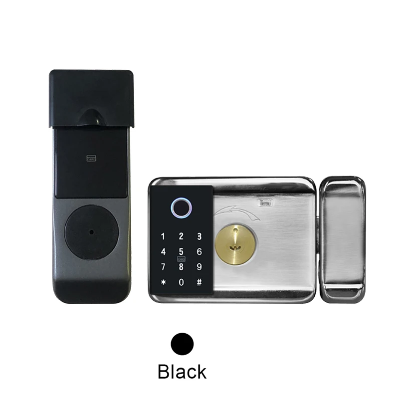 Electronic Door Lock Biometric Fingerprint Door Lock Black Smart Lock Tuya App Remote Unlocking Keyless Lock