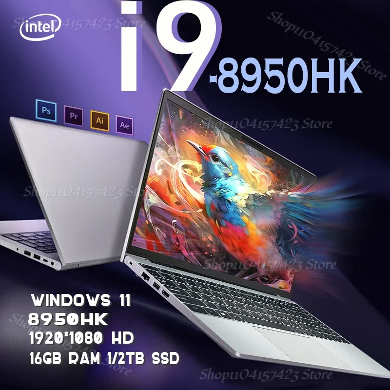 14.1'' Laptop Computer Windows 11 Intel Core i9 8950HK 16GB DDR4 1TB 2TB SSD Laptops Study Office Gaming Notebook PC Computer