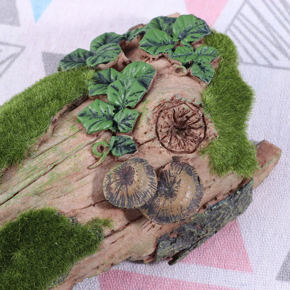 1Pcs Turtle Climbing Hill Resin Rockery Flocking Bark Reptile Habitat Cave Aquarium Fish Tank Decoration for Small Lizard Gecko