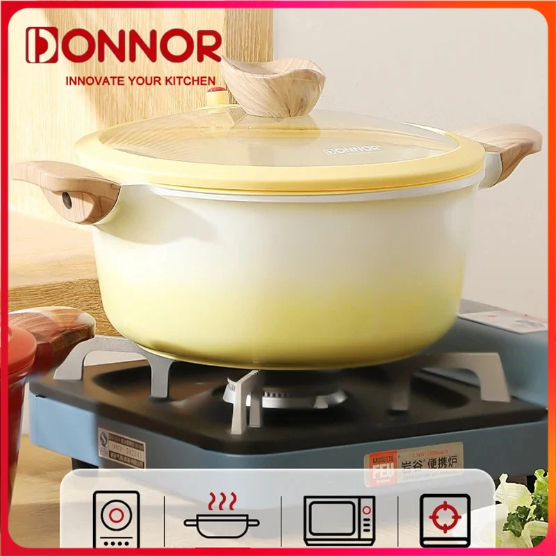 

DONNOR Ceramic Non-coated Non-stick Pan 0 Fluorine Soup Pot Frying Pan Induction Stove Universal Pot Kitchen Cooking Tools