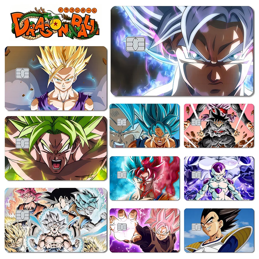 

Anime Dragon Ball Cards Poker Stickers Kakarot Frieza HD Matte Frosted Film Sticker For Credit Bank Card Waterproof Decor Decals