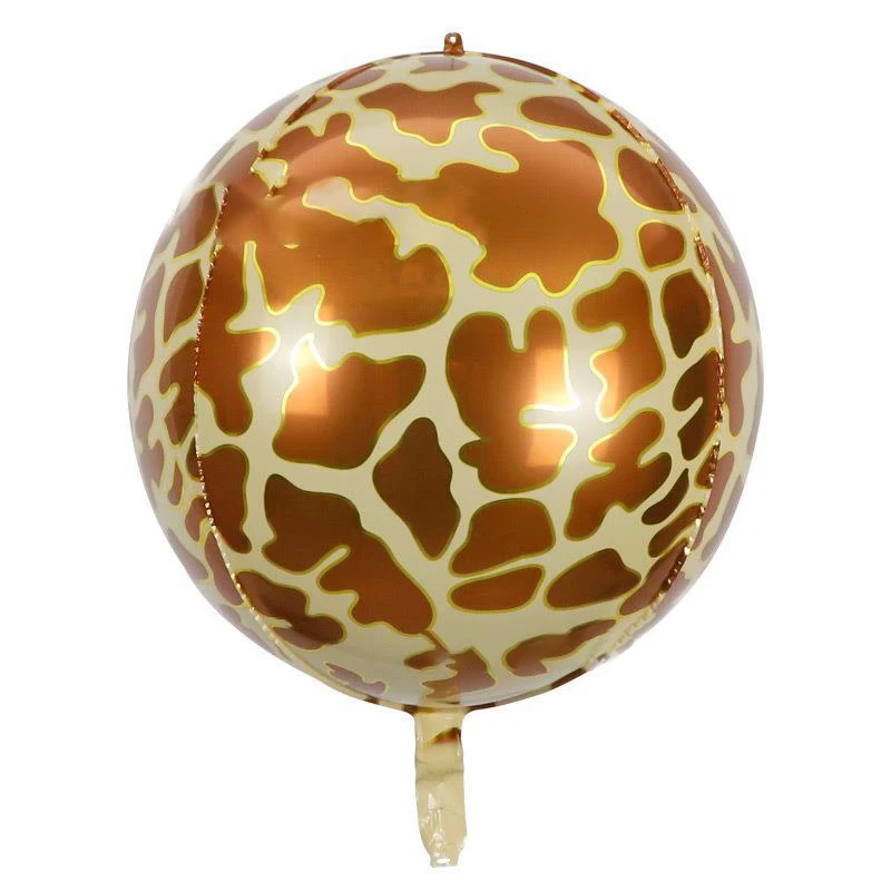 Safari Baby Shower Giraffe Printed Balloon Garland Kit  Jungle Birthday Party Decorations Kids Chrome Gold Latex Balloons