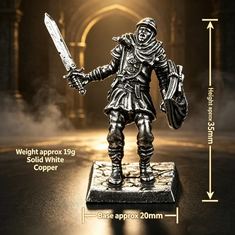 Medieval White Bronze Soldier Miniatures Set Metal Wargaming Infantry Figurine Tabletop Game Collectible Model Decoration Gift